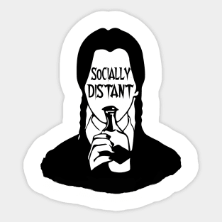 Wednesday Adams Social Distant Sticker